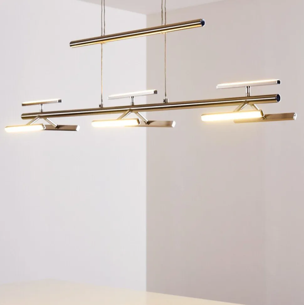 Suspension Windsor Led Chrome, Nickel Mat, 9 Lumieres