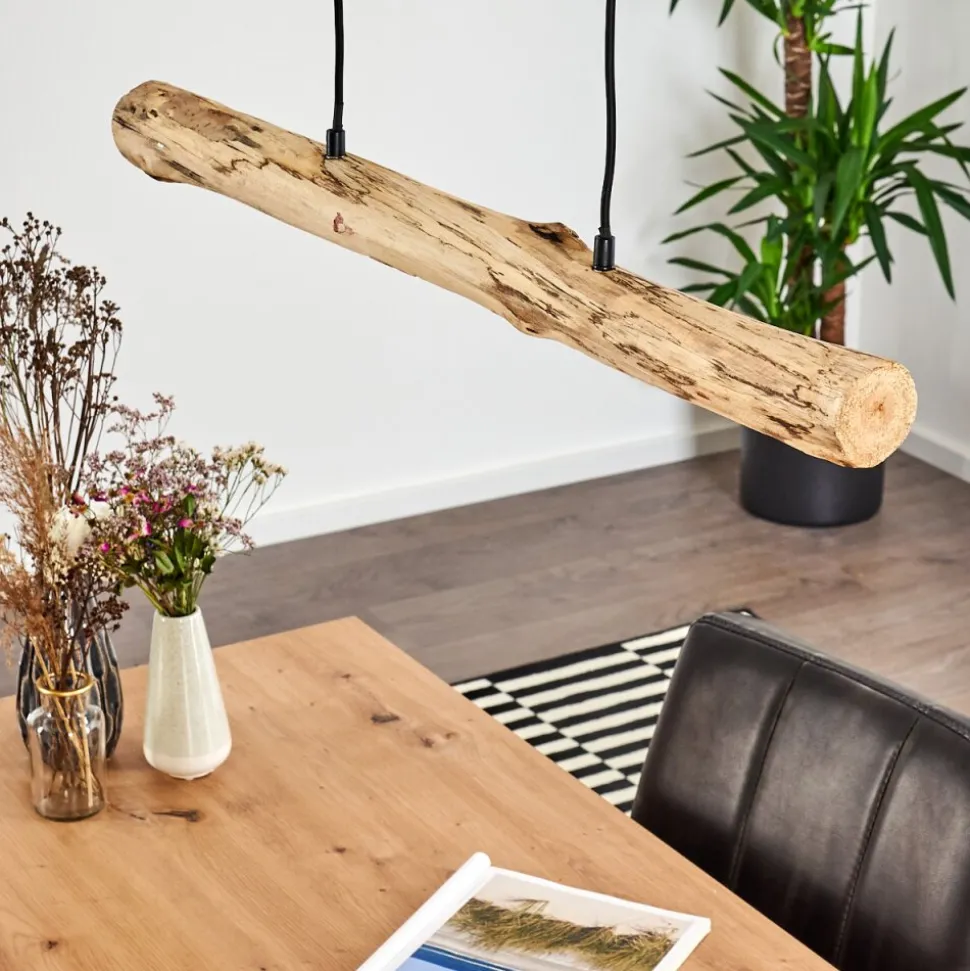 Suspension Winterthur Led Bois Clair, Noir, 1 Lumiere