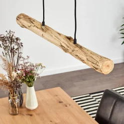 Suspension Winterthur Led Bois Clair, Noir, 1 Lumiere