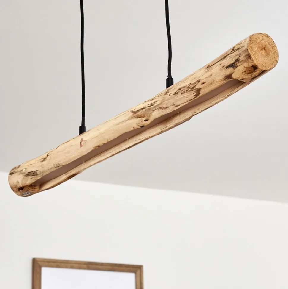 Suspension Winterthur Led Bois Clair, Noir, 1 Lumiere