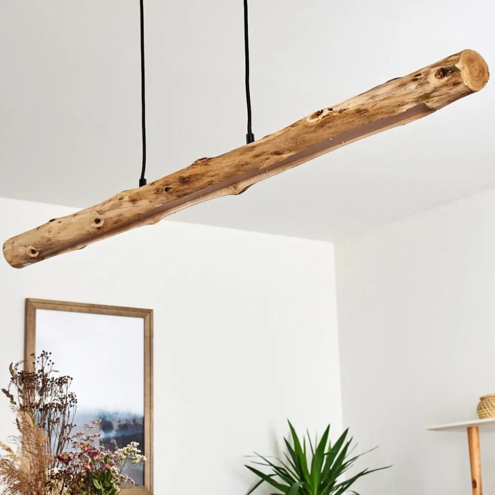 Suspension Winterthur Led Bois Clair, Noir, 1 Lumiere