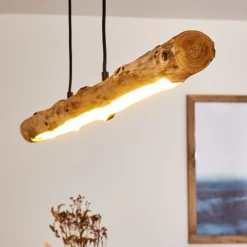 Suspension Winterthur Led Bois Clair, Noir, 1 Lumiere