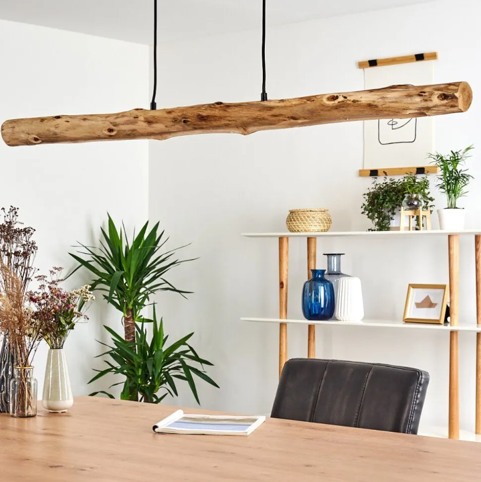 Suspension Winterthur Led Bois Clair, Noir, 1 Lumiere