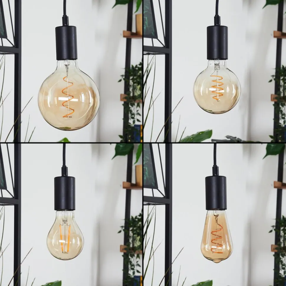 Suspension Yaak Brun, Noir, 4 Lumieres