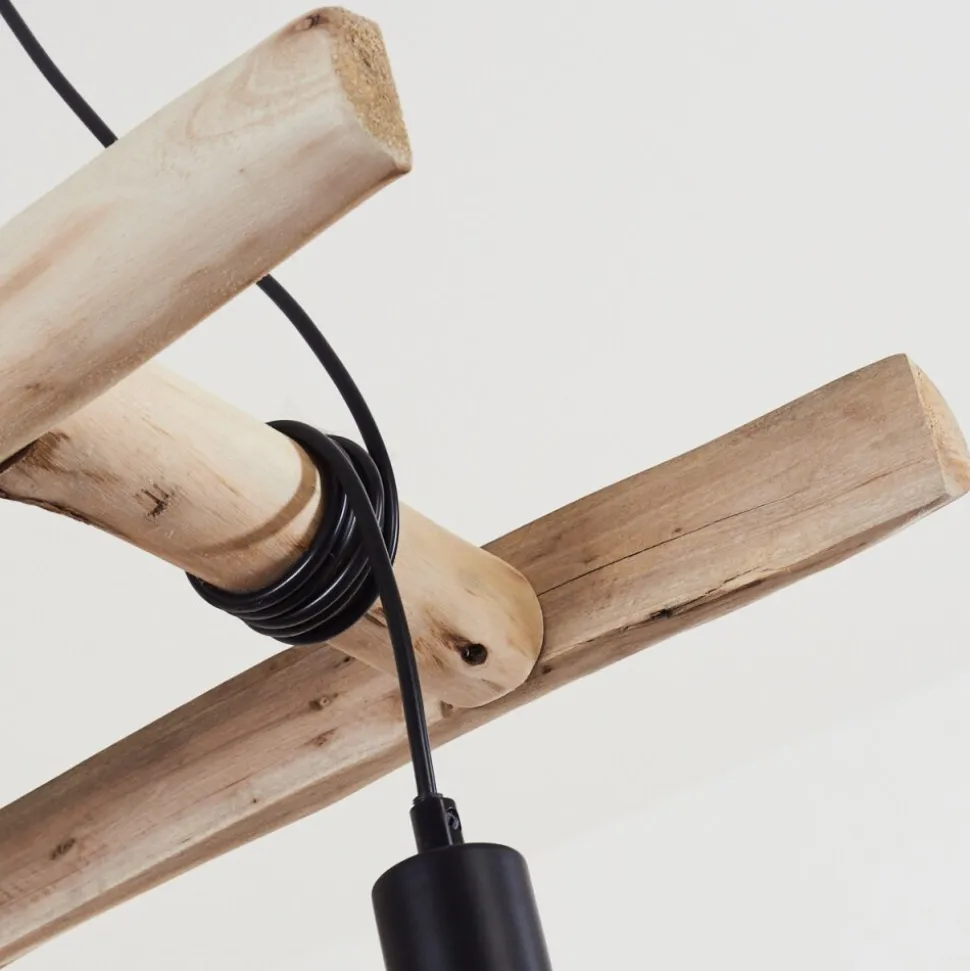 Suspension Yaak Brun, Noir, 4 Lumieres