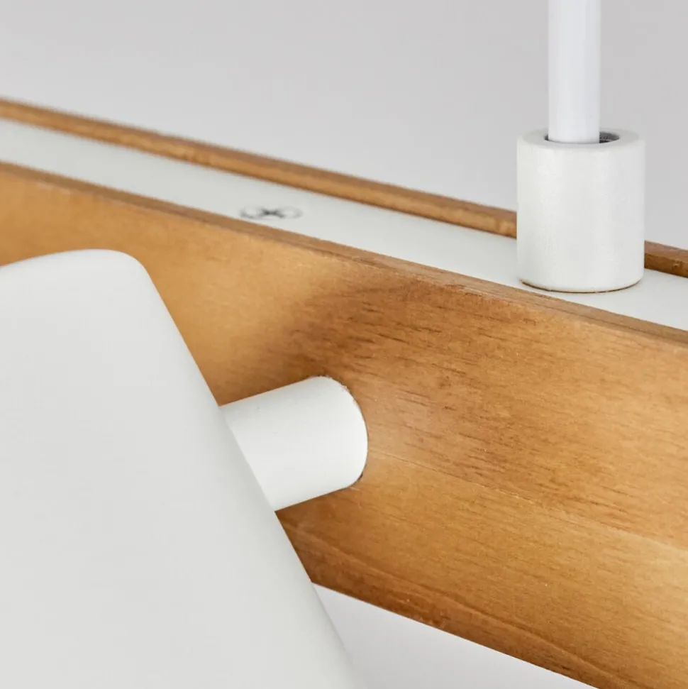 Suspension Zuoz Ecru, Blanc, 4 Lumieres