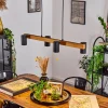 Suspension Zuoz Ecru, Noir, 4 Lumieres