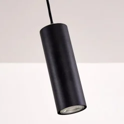 Suspension Zuoz Noir, 1 Lumiere