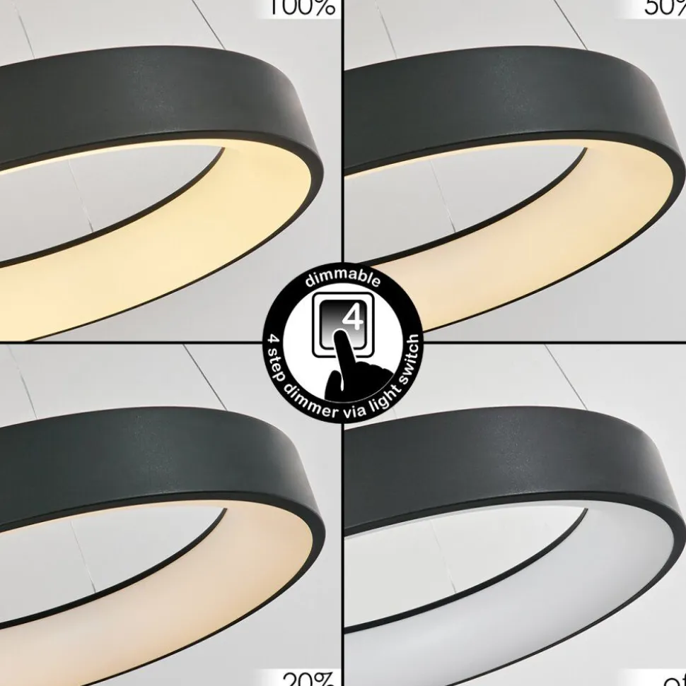 Suspensionareja Led Anthracite, Blanc, 1 Lumiere