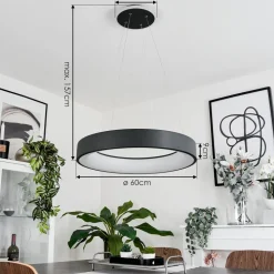 Suspensionareja Led Anthracite, Blanc, 1 Lumiere
