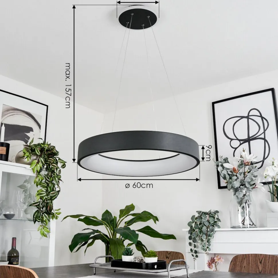 Suspensionareja Led Anthracite, Blanc, 1 Lumiere