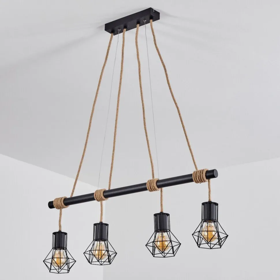 Suspensionbardhaman Ecru, Noir, 4 Lumieres