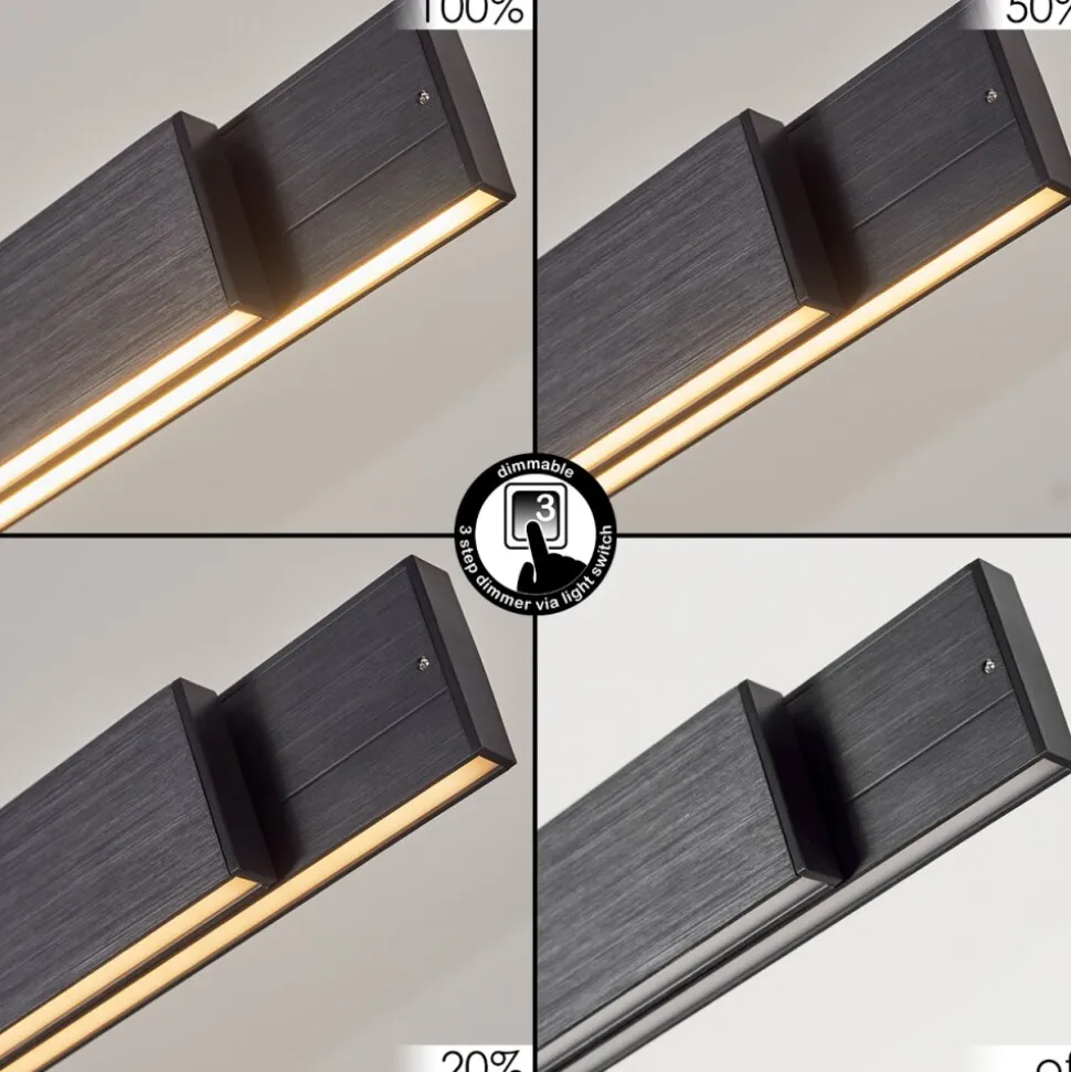 Suspensionbattenheim Led Anthracite, 1 Lumiere
