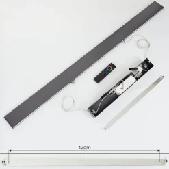 Suspensionbrun Led Anthracite, 2 Lumieres, Telecommandes