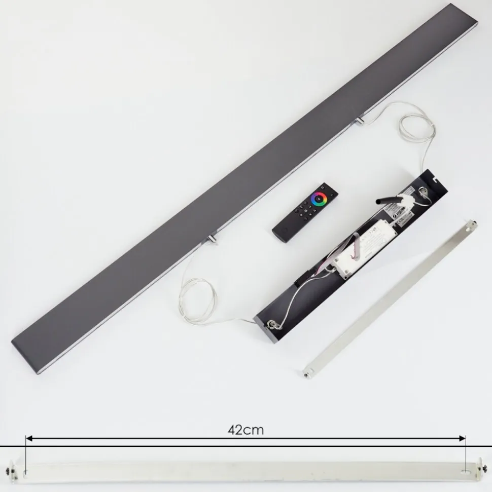 Suspensionbrun Led Anthracite, 2 Lumieres, Telecommandes