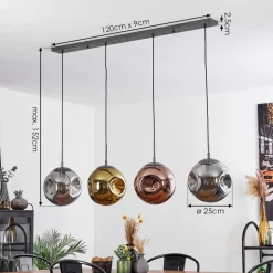 Suspensioncabreiro Anthracite, 4 Lumieres