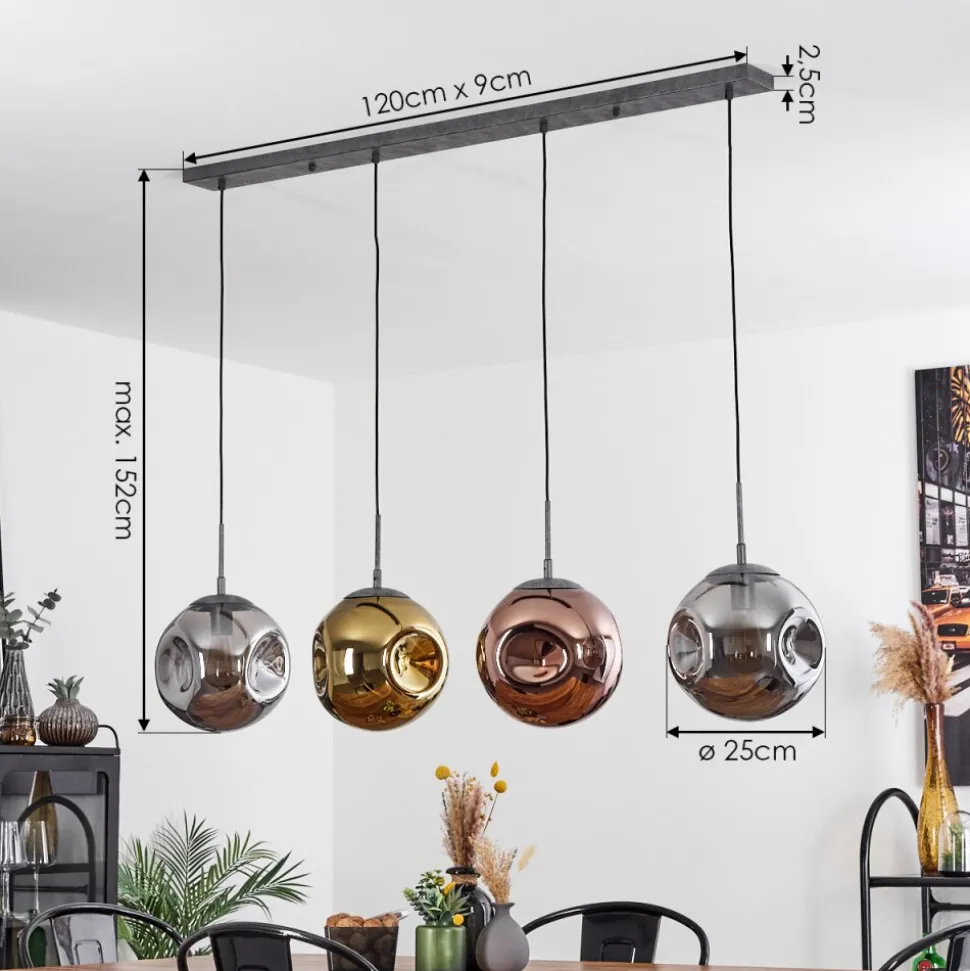 Suspensioncabreiro Anthracite, 4 Lumieres