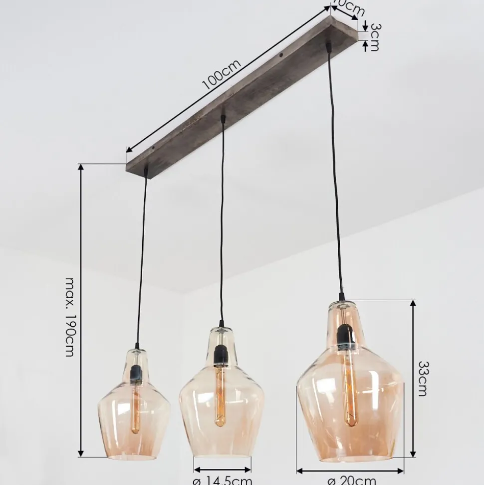 Suspensiondonzhausen Argent Oxyde, 3 Lumieres
