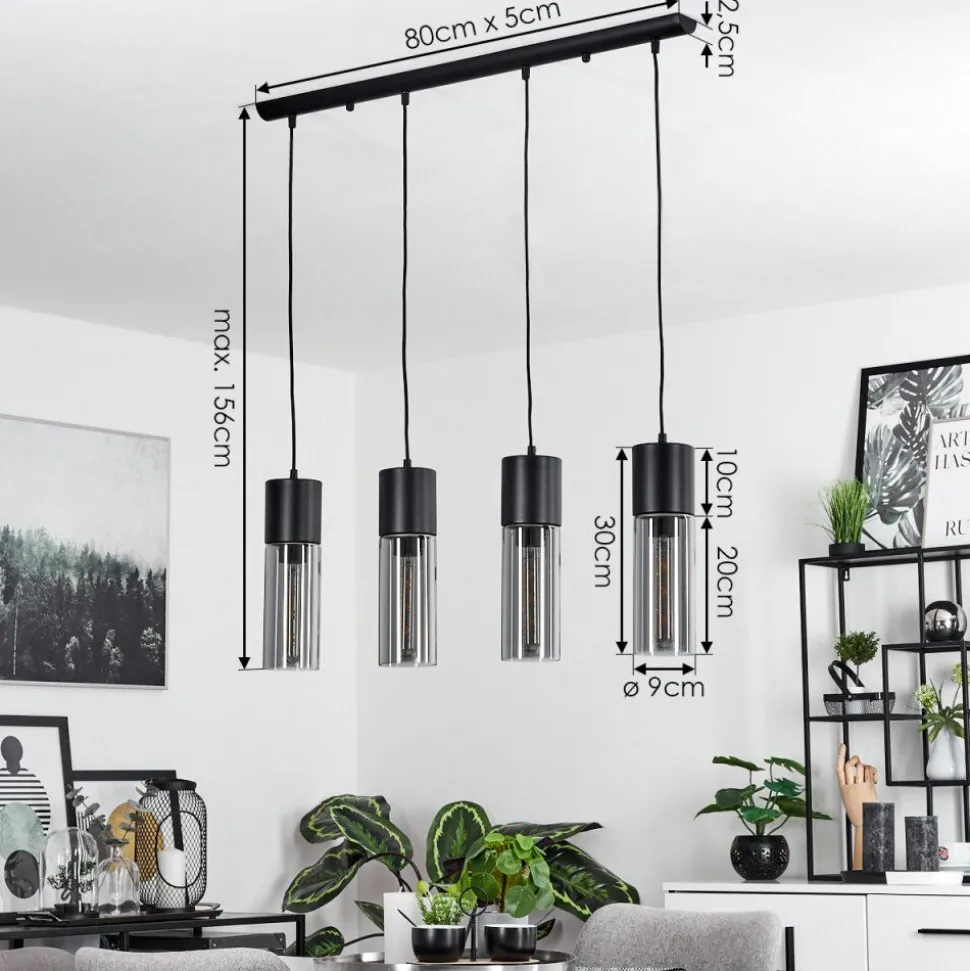 Suspensiondulcita Noir, 4 Lumieres