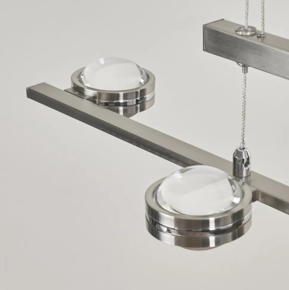 Suspensionfernandaires Led Nickel Mat, 8 Lumieres