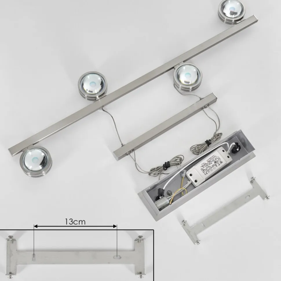 Suspensionfernandaires Led Nickel Mat, 8 Lumieres