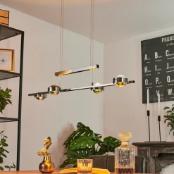 Suspensionfernandaires Led Nickel Mat, 8 Lumieres