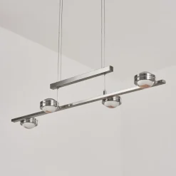 Suspensionfernandaires Led Nickel Mat, 8 Lumieres