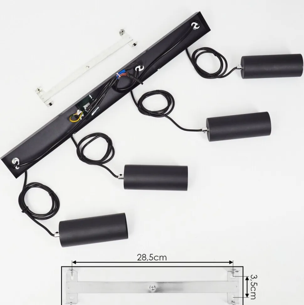 Suspensionjavel Noir, 4 Lumieres