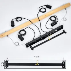 Suspensionlantic Ecru, Noir, 4 Lumieres