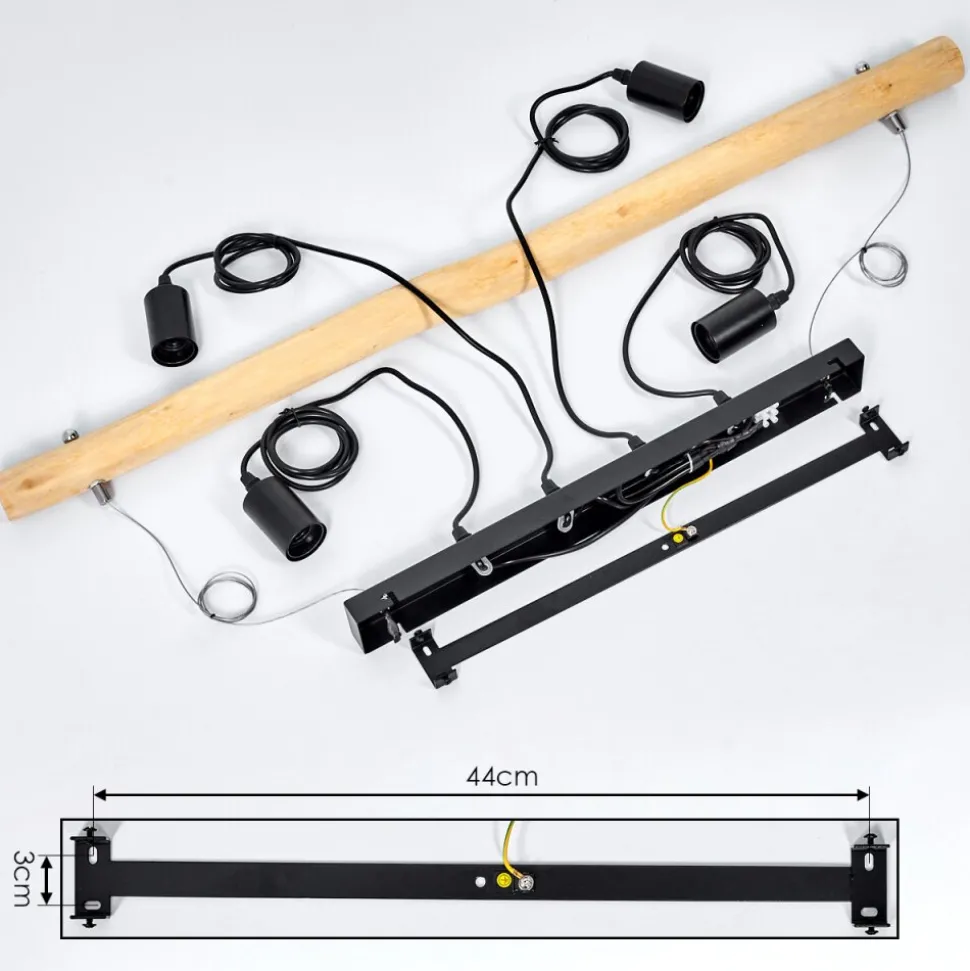 Suspensionlantic Ecru, Noir, 4 Lumieres