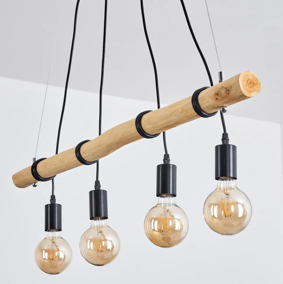 Suspensionlantic Ecru, Noir, 4 Lumieres