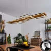 Suspensionpompu Led Bois Clair, Noir, 1 Lumiere
