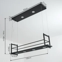 Suspensionquirihue Led Noir, Blanc, 6 Lumieres