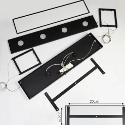 Suspensionquirihue Led Noir, Blanc, 6 Lumieres