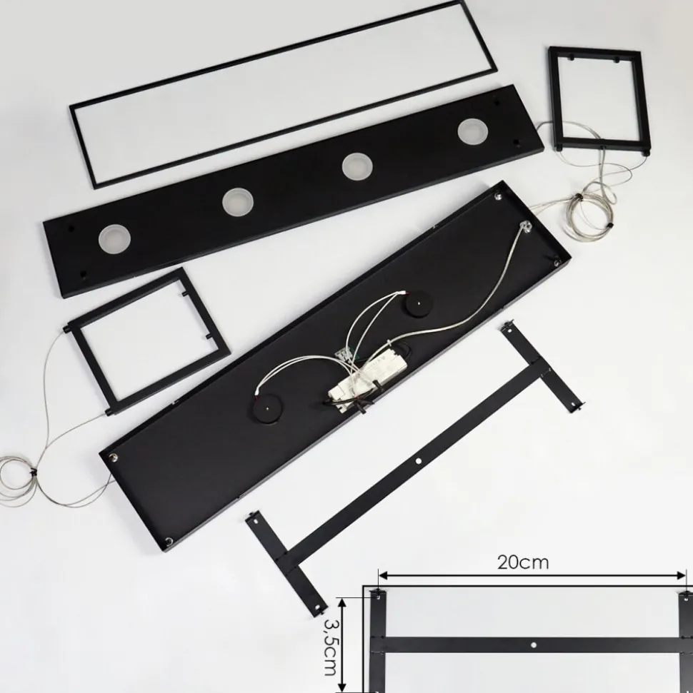Suspensionquirihue Led Noir, Blanc, 6 Lumieres