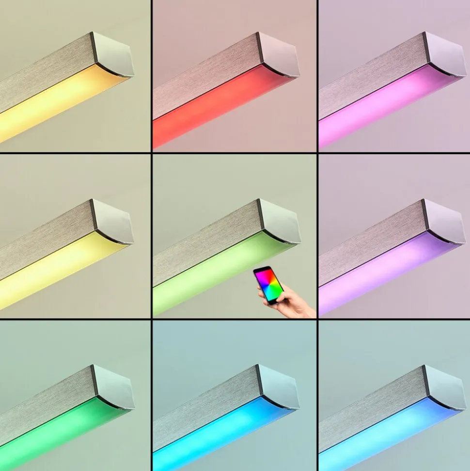 Suspensiontamizat Led Nickel Mat, 2 Lumieres, Changeur De Couleurs