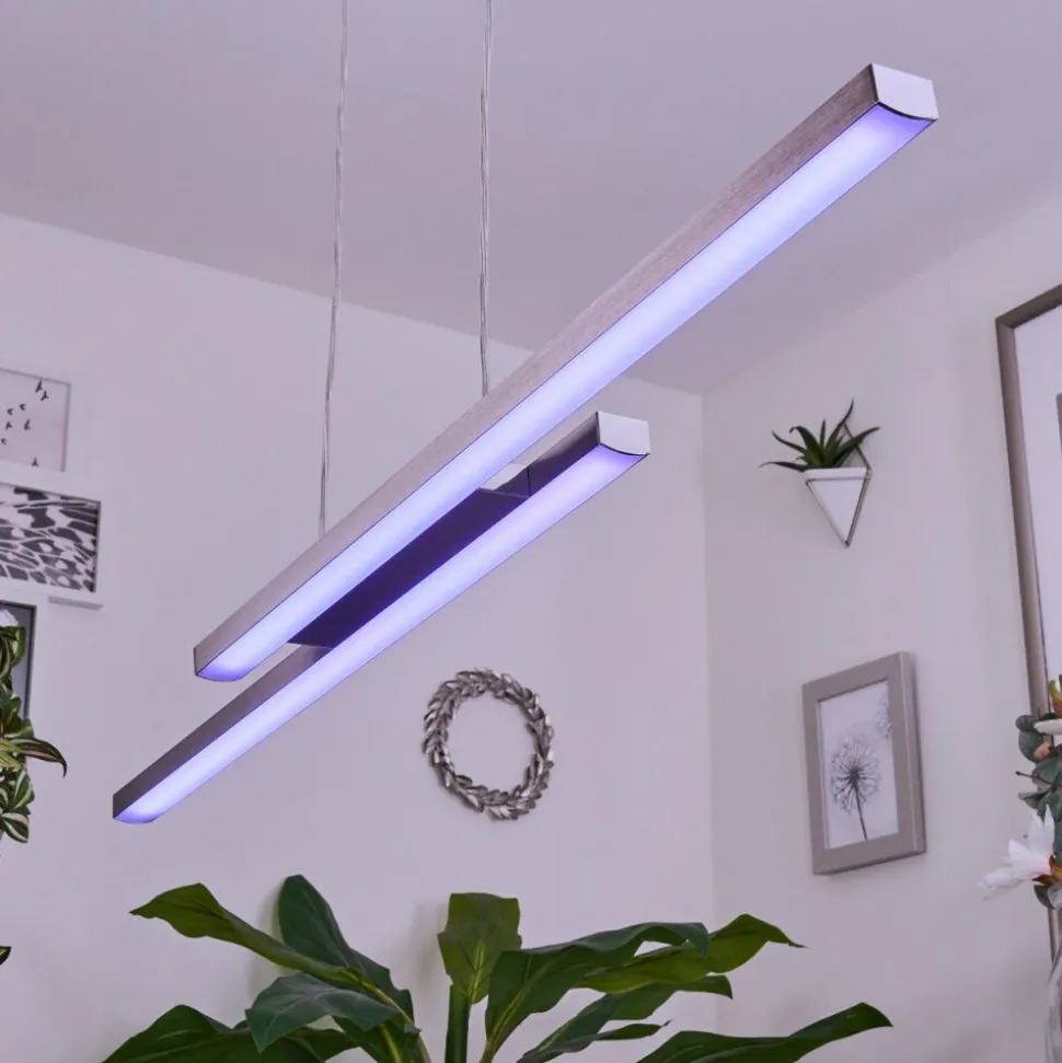 Suspensiontamizat Led Nickel Mat, 2 Lumieres, Changeur De Couleurs