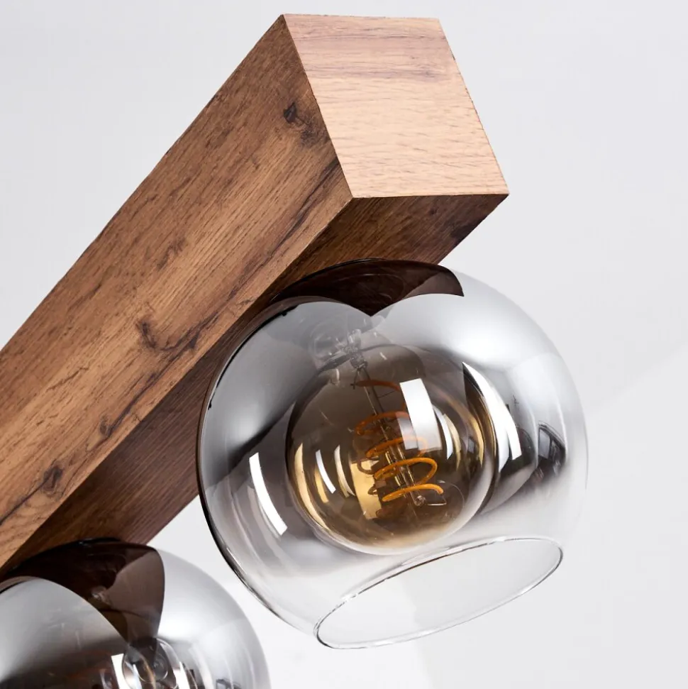 Suspensionvouhet Brun, Couleur Bois, Noir, 6 Lumieres