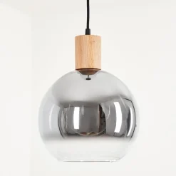 Suspensionvouhet Brun, Couleur Bois, Noir, 1 Lumiere