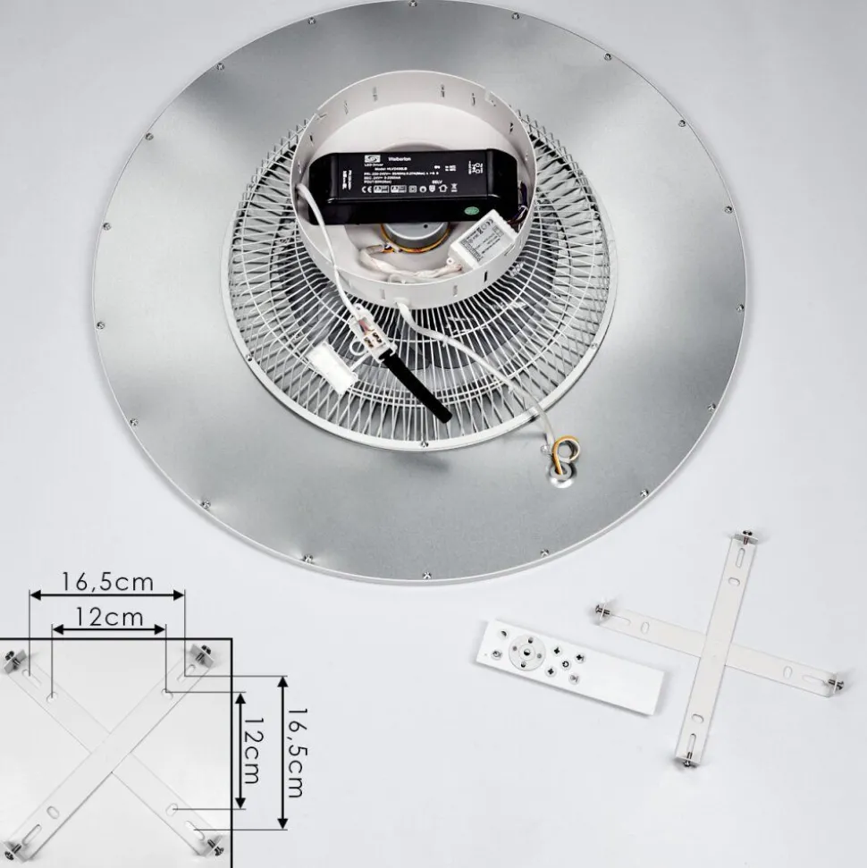 Ventilateur De Plafond Marmorta Led Blanc, 1 Lumiere, Telecommandes