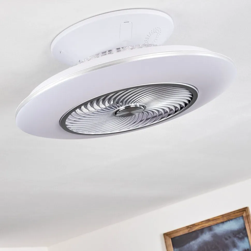 Ventilateur De Plafond Nagoya Led Blanc, 1 Lumiere, Telecommandes