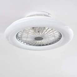 Ventilateur De Plafond Piraeus Led Titane, Blanc, 1 Lumiere, Telecommandes