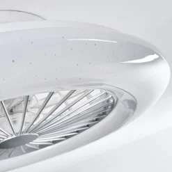 Ventilateur De Plafond Piraeus Led Titane, Blanc, 1 Lumiere, Telecommandes