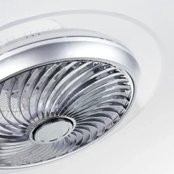 Ventilateur De Plafond Tamworth Led Argente, Transparent, 1 Lumiere, Telecommandes