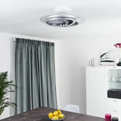 Ventilateur De Plafond Tamworth Led Argente, Transparent, 1 Lumiere, Telecommandes